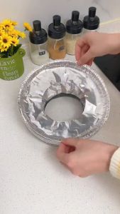 Bộ 10 Miếng Lót Nhôm Tròn / Vuông - Bếp Gas Vệ Sinh Nhanh Chóng Smart Home miếng lót bạc bếp ga miếng lót bếp gas