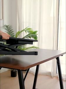 โต๊ะเสริมวางคอมพิวเตอร์ (ปรับระดับนั่ง-ยืนได้ มาพร้อมถาดวางคีย์บอร์ด) รุ่น (ระบบโช๊ค Gas Spring) โต๊ะทำงานแบบตั้งโต๊ะแบบตั้งโต๊ะแบบตั้งโต๊ะพร้อมถาดคีย์บอร์ด