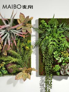 ต้นไม้สีเขียวเทียมที่แขวนได้ 3 มิติ ไม่มีกรอบ ตกแต่งกำแพงห้องนั่งเล่น ร้านเสื้อผ้า ร้านอาหาร ภาพวาดต้นไม้ตกแต่งกำแพง