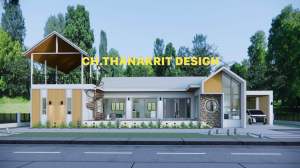 แบบบ้านนอร์ดิก 1 ชั้น ดาดฟ้า