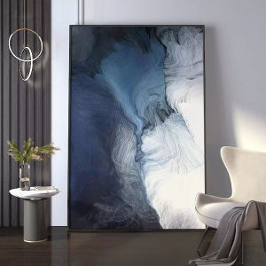 Jigsaw Puzzle 500/1000/1200/2000PCS Modern Nordic Dark Blue Abstract Artwork Stress Relief Puzzle Wall Art Decor Gift Frameless