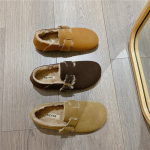 Giày Tods Lót Lông Đế Mềm Giày Một Lớp Loafer Đế Bằng Giày Lông Xỏ Chân Phong Cách Anh Cổ Điển Giày Bông Nữ Đi Bên Ngoài Mùa Đông