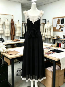 LIRUSHAN | French Style Black Strap Shaping Dress