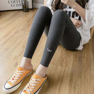 Womens Leggings Outwear Spring and Autumn Thin Thread High Waist Plus Size Black Winter Fleece-Lined Thickened Cotton Cropped Pants