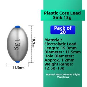 Olive Shaped Slip Sinker Fishing Weights Hollow Anti-Fouling Long Cast