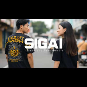 Kaos Casual Oversize Generation Typography Hitam dengan Desain Grafis Gaya Retro