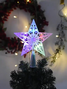 Christmas Tree Top LED Star Lights Pentagonal Stars Christmas Tree Decoration Christmas Party Suppli