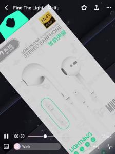 Fon Kepala Apple Lightning Kepala Rata Terpakai iphone13/x/11/12/14 Berwayar Alat Dengar Bluetooth Yang Dikawal Oleh Wayar