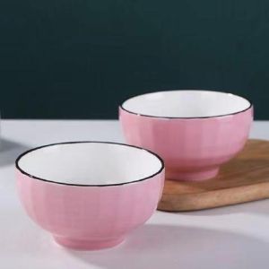 [Color Separation Tableware] Color Diamond Bowl Ceramic Bowl 4.5/5/6 Inch Tableware For Home Childrens Bowl Rice Bowl