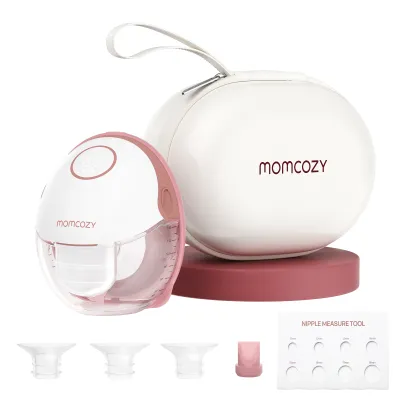 Momcozy เครื่องปั๊มนมแม่สไตล์มือถือแบบแฮนด์ฟรี | M6สวมใส่ได้เครื่องสูบน้ำนมจังหวะที่เหมาะสำหรับนมมากขึ้นหน้าแปลนคู่ที่พอดีมากขึ้นและรอบคอบมากขึ้นด้วย3โหมดและ9ระดับ24มม.