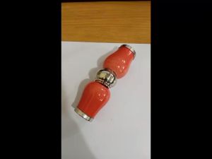 Bandul Keramik Polos Orange 3/4\" ornamen hiasan tangga pagar