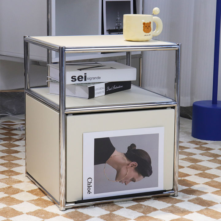 Zhonggu USM Stainless Steel Stylish Bedside Table Ins Storage