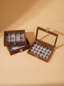 Walnut Jewelry Box Ring Necklace Earring Bracelet Storage Organizer Wooden Box Small Nordic Style for Bedroom Use