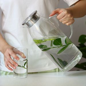 New 3L Large Capacity Nordic Simple Glass Cold Water Pot Heat Resistant Explosion Proof High Temperature Resistant Home Use Cup Set