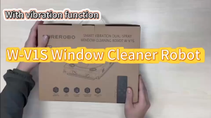 Robot Window Cleaner Purerobo W-V1S With Vibration，Dual Water Spray，High Vacuum Suction Glass Deep Cleaning Window Cleaner Robot