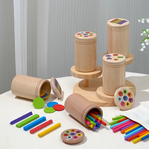Montessori Wooden Toys Color Sorting Shape Matching Sensory Toys Early Educational Puzzle Kids Gift