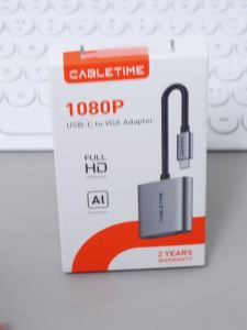 Bộ Chuyển Đổi CABLETIME Type C Sang VGA 1080p 60Hz HD Cáp USB C Đực Sang Cái Cho iPhone iPad PC Và Các Thiết Bị Type C
