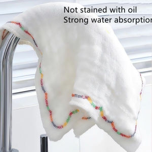 Super absorbent cotton yarn kitchen dishcloth tableware Household cleaning towels non-oil dishcloth Kitchen gadgets
