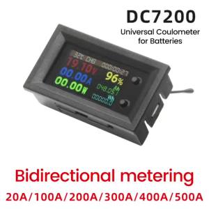 Máy Đo Điện Tử Ô Tô 9 Trong 1 DC7200 Đồng Hồ Đo Điện Áp Ampe Kế Watt Kế Với Màn Hình LCD 1.14 Inch Đồng Hồ Đo Điện Tích Hai Chiều Cho Điện Áp DC 7-200V