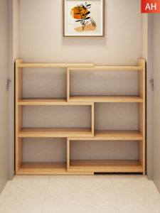 Corridor Integrated Bookshelf Extendable Storage Cabinet Corner Placement Living Room Hallway Low Profile Artistic Style