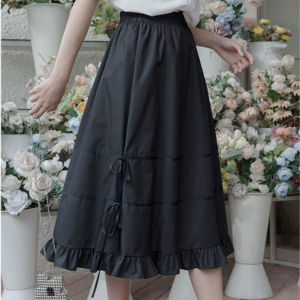 IELGY Ruffle Skirt Womens White A- Line Skirt