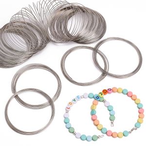 10-200 Loops 60mm Steel Wire Bracelet Bangle Loop Beading Wire Ring Hoop for Jewelry Making Findings DIY Accessories