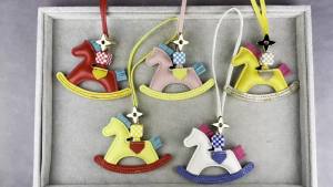 Cute PU Leather Rocking Horse Keychain/Bag Charm-Handcrafted PU Leather Vibrant Colors Cheerful Gift For Bag Accessory