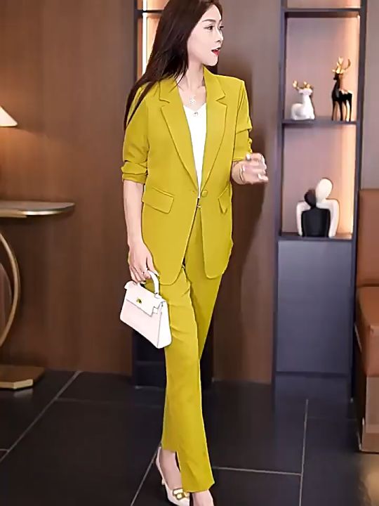 Formal Office Wear Women Suit Three-Piece Set 2024 New Plus Size Loose Suit  Long Sleeve Blazer Coat Vest +Straight Pants Suits Lazada