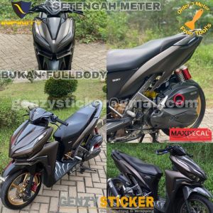 stiker satin hitam doff skotlet hitam chrome matte