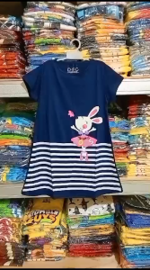 Dress Anak Perempuan D&C UN Kacamata Cream /Rabbit Navy /UN Hijau /Rabit Kantong Pink Daster Usia 1-10 tahun / Baju Anak Cewek / Daster Anak Cewek