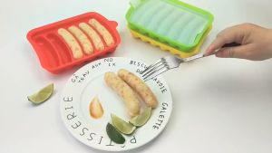Cetakan Sosis 6 Lubang Bahan Silikon Praktis Sausage SIlicone Mold