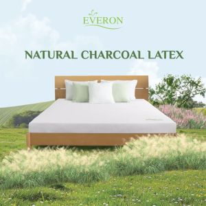 Nệm cao su thiên nhiên than hoạt tính cao cấp Everon Natural Charcoal Latex Cool Mền mại êm ái Nâng đỡ tối ưu Khử mùi kháng khuẩn - Bảo hành 15 năm.