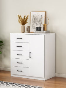 Modern Minimalist Kids Cabinet with Storage Drawers for Bedroom and Living Room Wooden Frame Instruction Provided