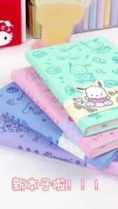Sanrio Embossed PU Leather DIY Binder Notebook Cinnamoroll Kuromi My Melody Pochacco Cover Diary Agenda Planner Paper Cover School Stationery Childrens Day Gift