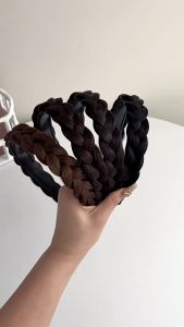 Bando Rambut Wig Lebar Kepang Natural Korea Dewasa Halus Aksesoris Wanita