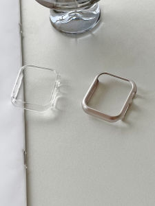 Transparent Protective Case for Apple Watch S9/S8/S7/iWatch 8/7/6 iPhone Watch SE/6/5 Hard Edge Frame Semi-Pack Coverage