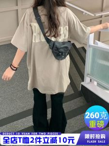 Oversize Cotton Short Sleeve T-Shirt Womens Summer Trendy Couples Half Sleeve Pure Cotton Top Korean Style round Neck Print