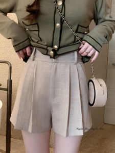 CSK Cupid Xinzhai Bridge Spring All-Match Tall and Straight Slimming Korean Style 4 Colors High Waist Suit Shorts for Women