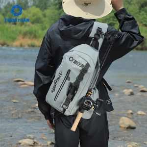 Single-shoulder backpack fishing bag Oxford cloth storage bag travel hiking mountain climbing outdoor fishing equipment