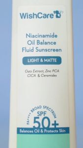WishCare Sunscreen - SPF 50+ PA++++ Niacinamide Oil Balance Sunscreen SPF 50 PA++++ - Light & Matte Sunscreen(50g)