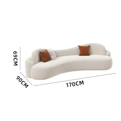 French Cream Style Fabric Compact Sofa