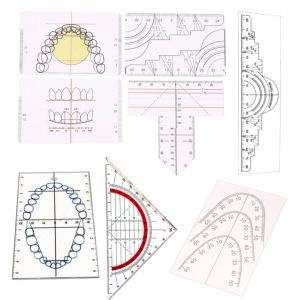 8 Shape Dental Ruler Denture Drawing Alignment Tool Dental Lab Symmetry Measurement Instrument Multifunctional Dental Exam Tool