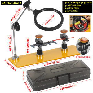 NEWACALOX Magnetic Helping Hands Soldering Third Hand Tool Box Adjust PCB Holder Electronic Reparing Welding Magnifying Glass