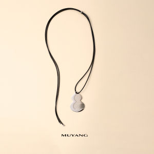 MUYANG | Muyang Gourd Comb Necklace Womens New Design Fresh Out Summer 2025 Titanium Steel Material Silver Color Adult Exclusive Online