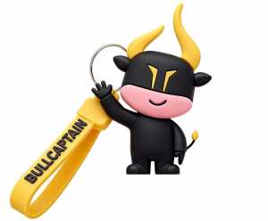 Bullcaptain vàng Fortune OX IP búp bê vải nhung Keychain