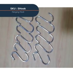 S Hook S Shape Chrome Metal Hanging Hook for Kitchen Cabinet (10 pieces)