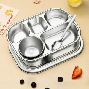 Food-Grade 316 Stainless Steel Bento Box for All Ages Divided