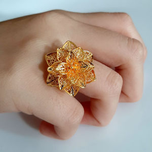 Cincin Kendari Flower Anti karat All Size Perhiasan Fashion Import Premium cng162