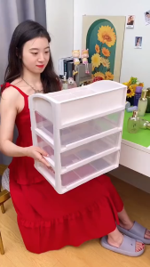 Rak Kosmetik 3 Susun Makeup Kotak Penyimpanan Tempat Alat Tulis