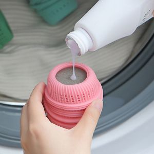 Laundry Cleaning Ball Multipurpose Anti-knotting Strap Sponge Ball Can Be Added With Liquid Rubbing Decontamination Laundry Ball